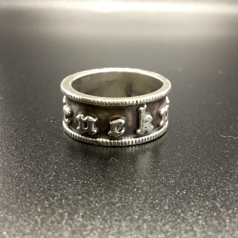 Soffer Ari Custom Made Ruckus Cross Sterling Silver Band Ring Unisex Siz